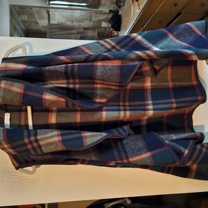 Plaid Open Front Cardigan Vest